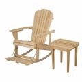Bold Fontier Zero Gravity Collection Adirondack Rocking Chair Set with Built-in Footrest, Natural BO3275342